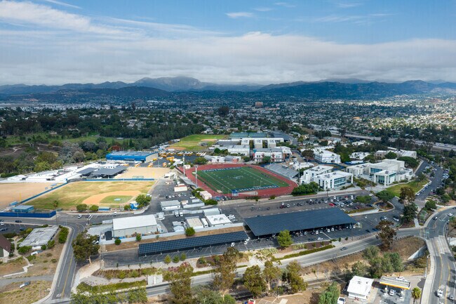 A view from above the campus at Grossmont High School.