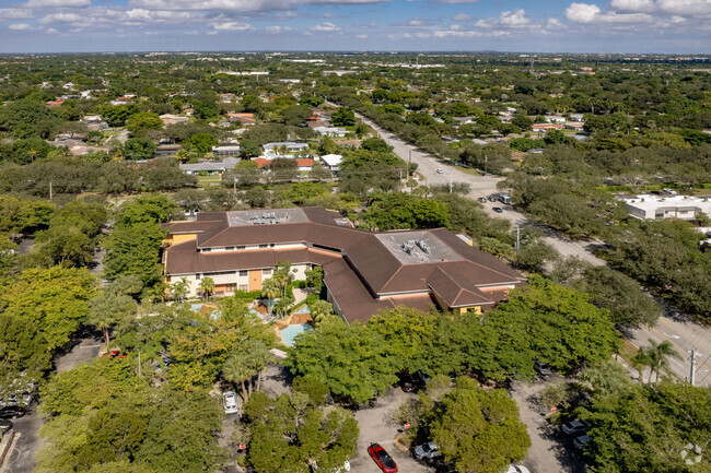 Aerial view of American High School LLC in Plantation, FL.