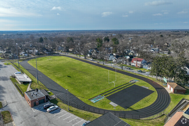Ben Franklin Middle School has a great track around the football field.