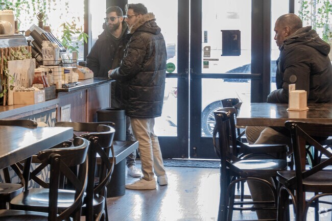 Melio's Coffee House is across the street from the busy train station in Rahway.