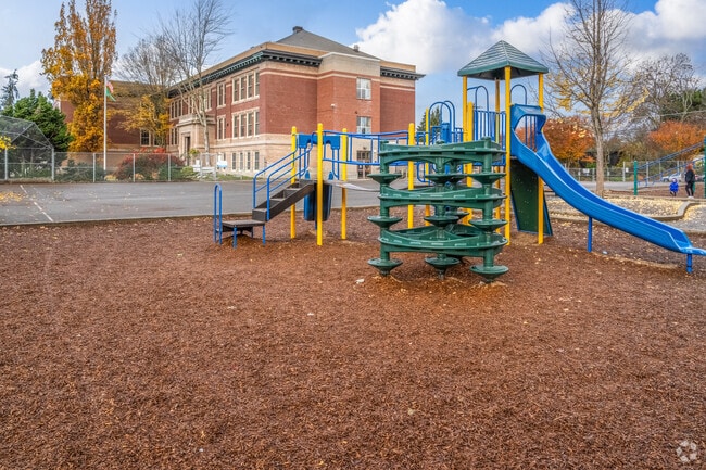 McDonald International School features a playground for children to enjoy.