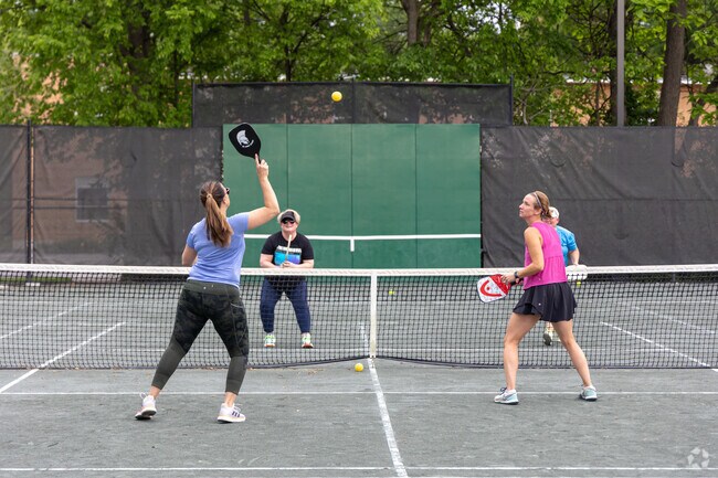 Sports courts are available for residents.