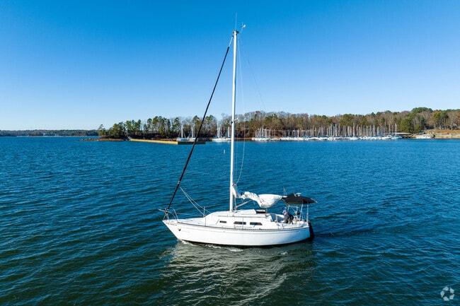 You can take your boat out on the calm waters of Lake Lanier.