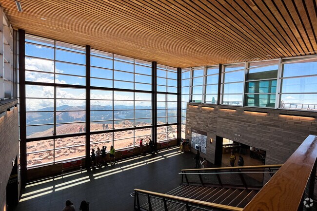 Enjoy the views from inside the Visitor's Center after driving from Cascade-Chiptia Neighborhood