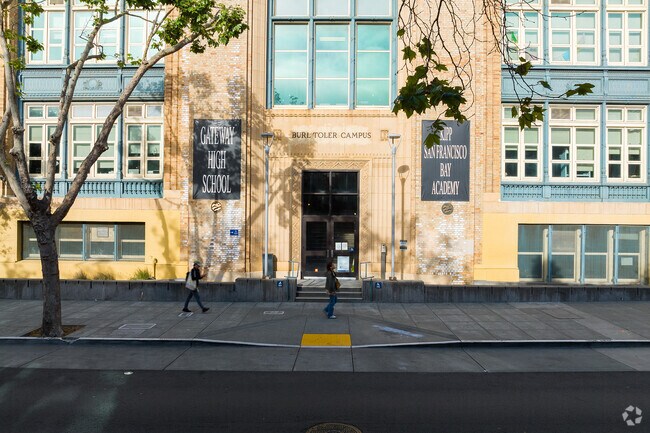 This campus in Western Addition houses two separate high schools, Gateway and KIPP.