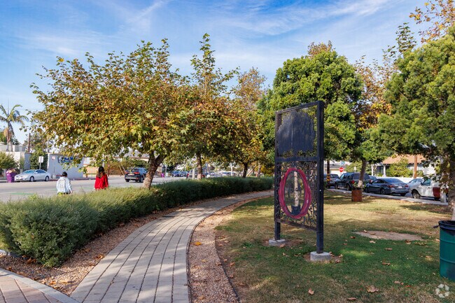 Rosa Parks Park is a small green space with a sculpture in tribute to Rosa.