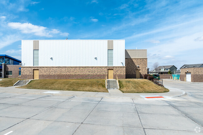 Pine Creek Elementary has modern architecture.