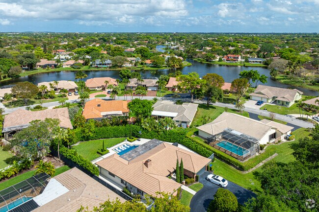 Part of Cypress Run neighborhood is surrounded by water making some homes with waterfront.