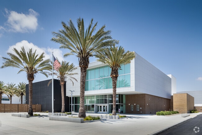 Flag flies high on the campus at Liberty High School in Winchester.