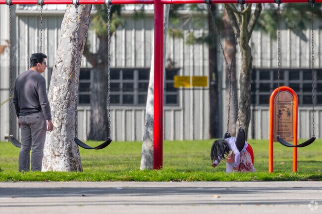 Children in Delhi love the playground at Delhi Park with its colorful and active features.