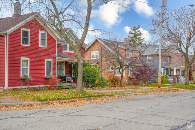 Mature trees and unique rows of homes can be found throughout downtown Kenosha.
