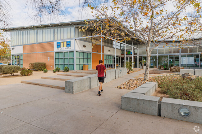 The campus of High Tech High is a hub of technological exploration.