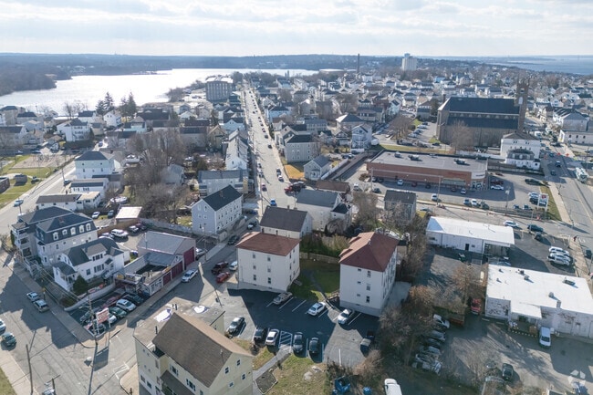 Businesses and housing throughout the Father Kelley neighborhood are harmoniously blended.