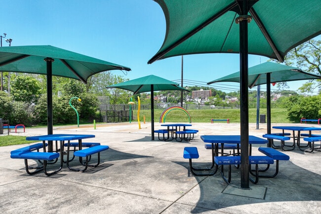 The splash pad in the Troy Hill neighborhood allows you to watch kids have fun in the sun.