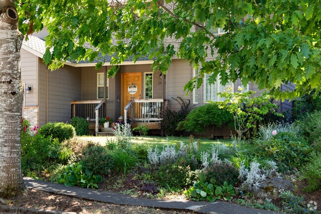 A shady front porch in the Gaffney Neighborhood.