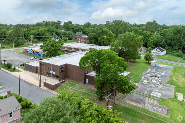 There is plenty of green space for students to enjoy at Ida B. Wells Academy in Memphis.