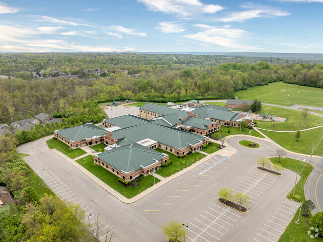 An aerial view of Blue Ash Elementary School showing the layout of their campus.