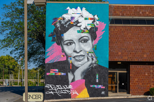 There are many beautiful murals in the Bend of the River area.