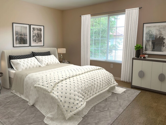 Bedroom With Beige Color