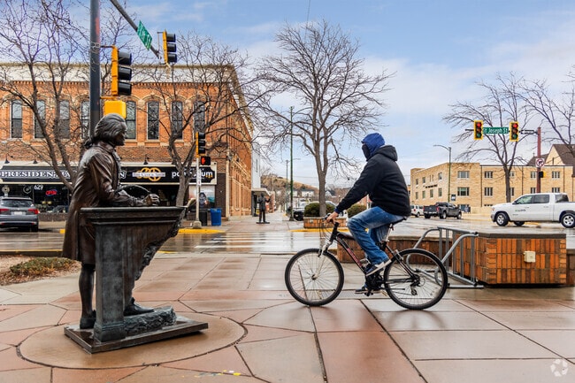It's common to see people biking as a mode of transportation through Rapid Valley.