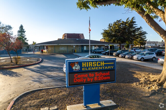 A view of the O. N. Hirsch Elementary School sign from the street.