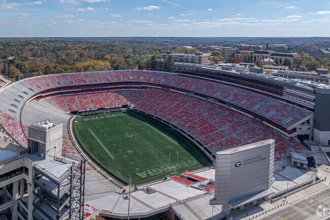 The iconic UGA footabll stadium  is only a short drive away from North Avenue.