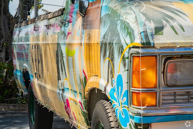 Detail Shot Of the Van of Brewfish Bar & Grill in Pompano and Santa Barbara Shores Neigborhood.
