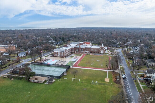 Central School is located adjacent to Melvin Berlin Park.