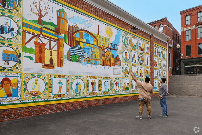 Colorful murals brighten downtown Haverhill near Lower Avenues.