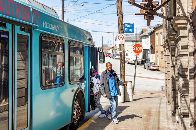 PRT bus stops are all through Duquesne.