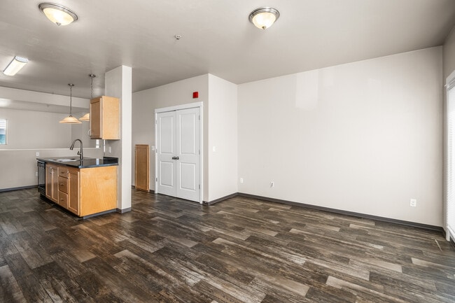 2 bedroom living space and kitchen