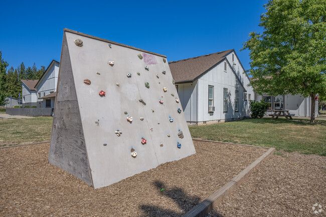Rock wall at City View Charter School in Hillsboro, Oregon.
