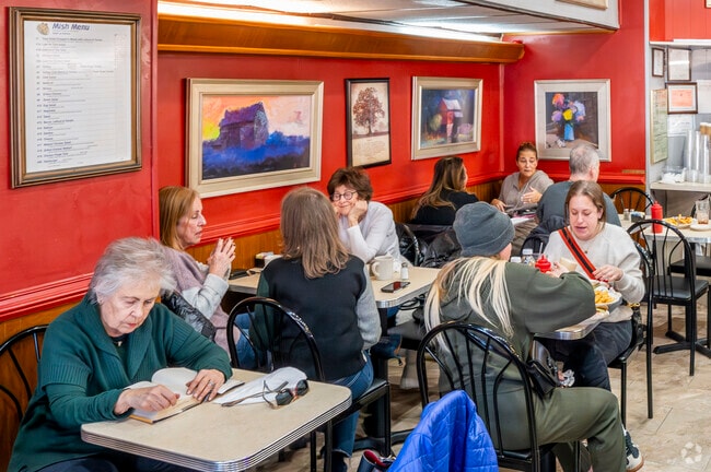 Stop in for Mish Mosh or a creamy tomato soup at The Chateau Coffee Shop in nearby Woodmere.