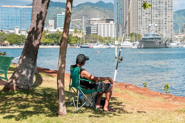 Fishermen can always be spotted around Magic Island and Ala Moana Beach Park.