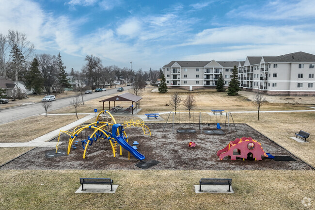 Northrup Park offers an open playground and pavilion with tables.