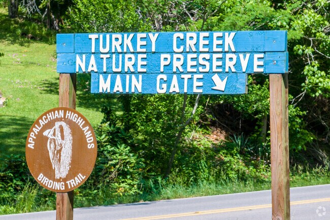 Turkey Creek's main gate can be easily seen as you travel just outside Outer Center Point on on Turkey Creek Rd.
