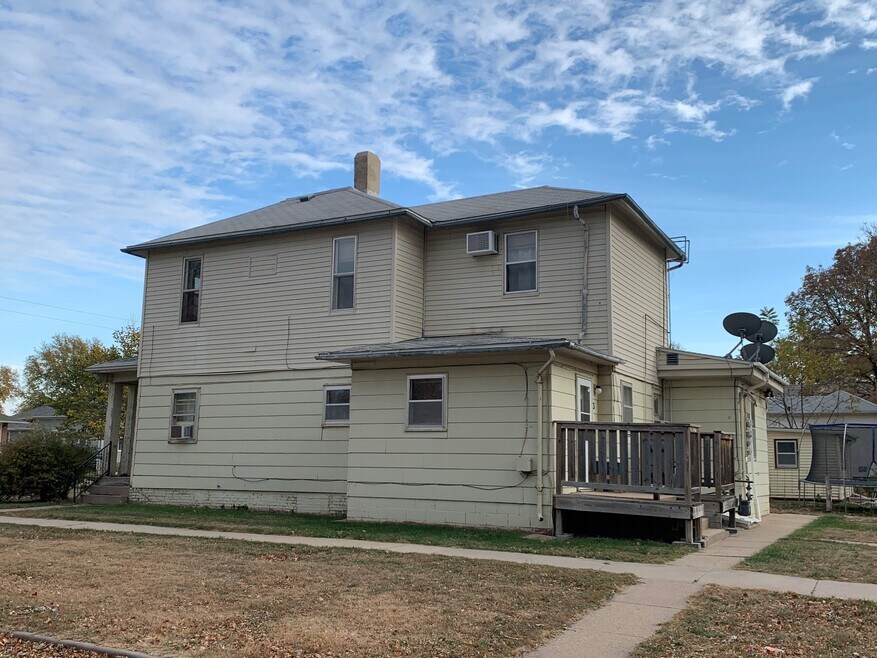 North side of apartment building