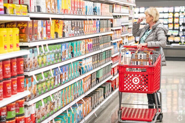 Target in Bowes offers groceries and essentials for local shoppers.