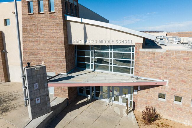 Jimmy Carter Middle School front entrance.