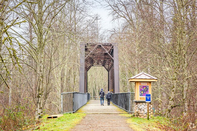 The Snoqualmie Valley Trail runs near Riverbend all the way to the iconic Reinig Bridge.