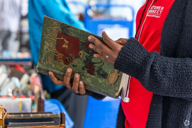 Book lovers can peruse a selection of vintage books at The Baltimore Book Festival.