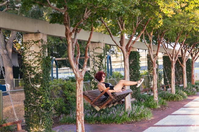 Henry C. Chambers Park offers waterfront swings even adults can enjoy.