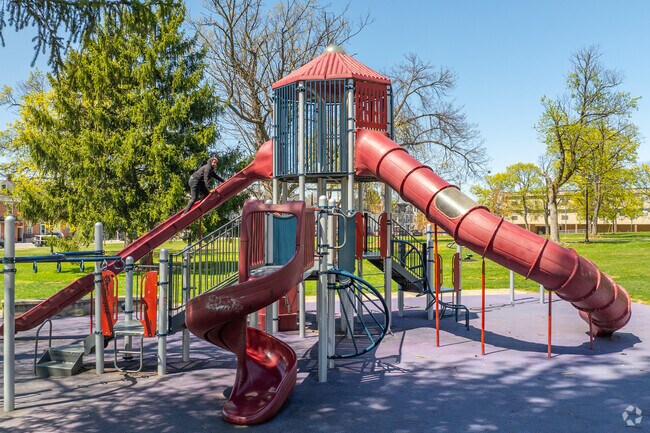 Children of Southwest York can choose from 2 jungle gyms to slide down at Penn Park.