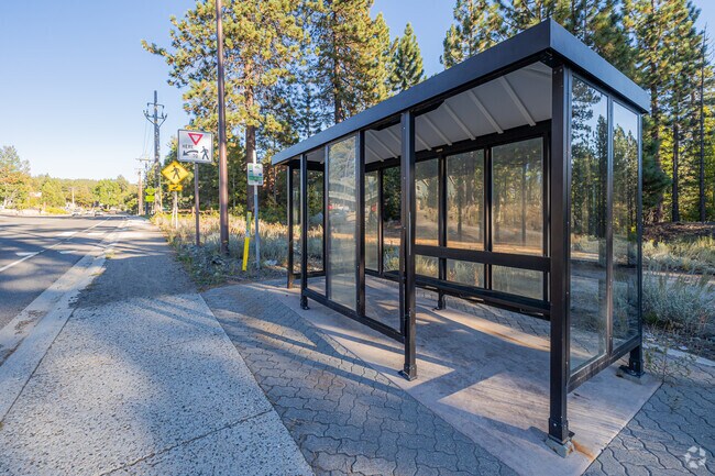 A few bus stops can be found at the base of Kingsbury Grade Road.