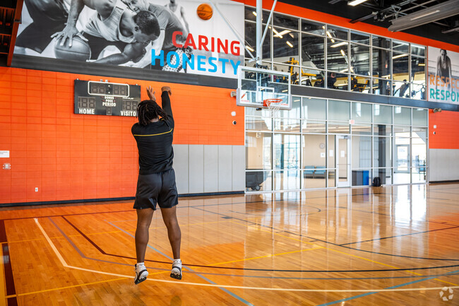 Practice your basketball shot at the Steve Clark YMCA near MacDonald.