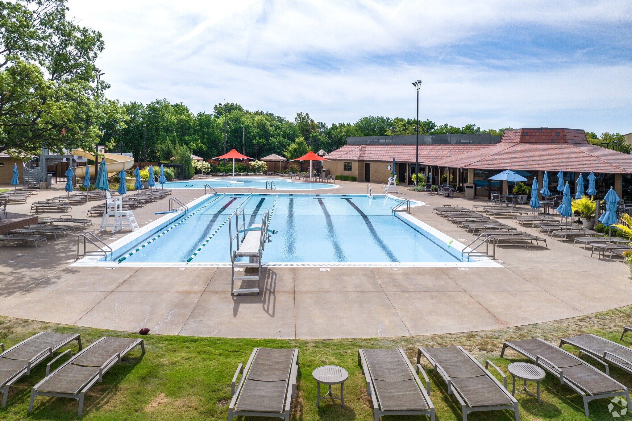 During the summer days, you can cool of at the Wichita Country Club pool by Brookhollow.