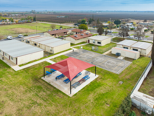Ronald Reagan Academy campus is surrounded by orchards and farmland.