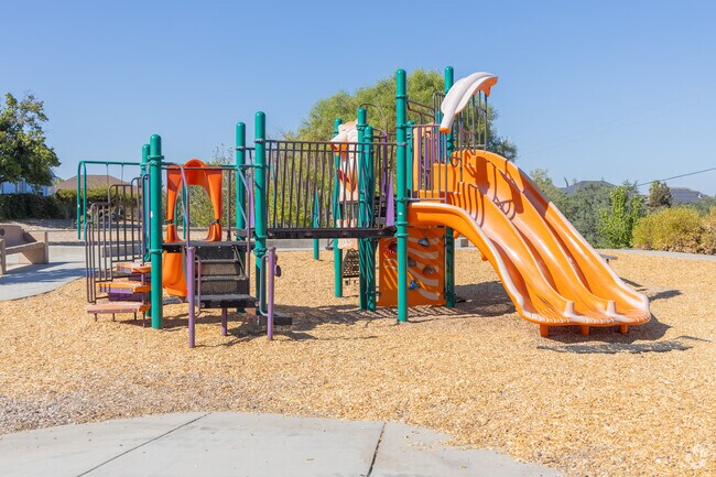 The kids can burn off energy at the Vista Ridge Park playground.