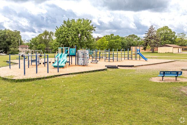 Morris Bye Elementary School features a large playground