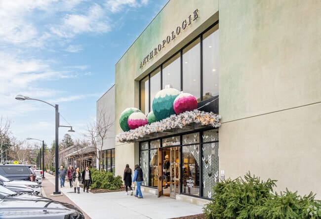 Shoppers visiting Devon Yard often stop by Anthropologie for upscale, designer items.